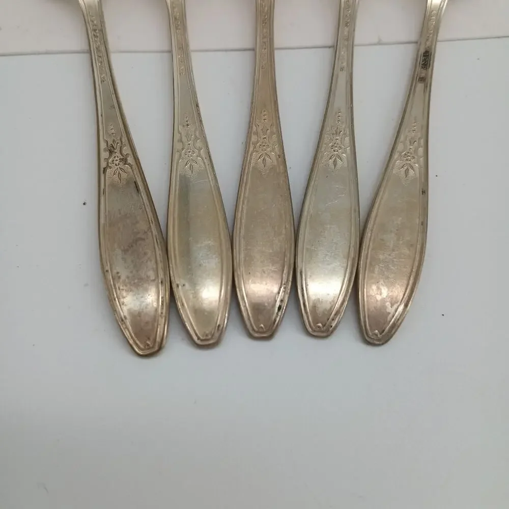 5X SF International Princess-Lady Doris Silverplate Salad Forks